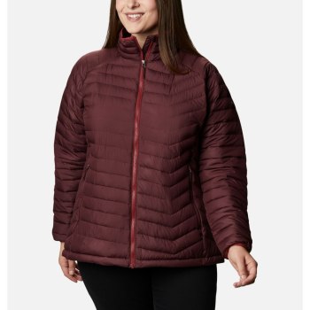 Columbia Jas Dames, Powder Lite Plus Size Bordeaux, 25DKMFZHE